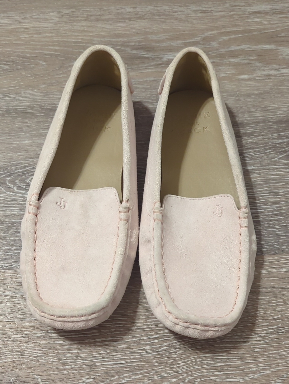 Janie and Jack Blush Pink Suede Slip-On Moccasins